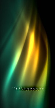 Neon parlayan dalga, sihirli enerji ve ışık arka plan