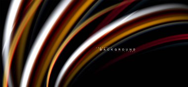 Siyah arka plan üzerinde renkli dalga satırları