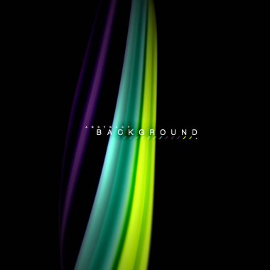 Sıvı karıştırma renkler dalga arka plan tasarlamak vektör. Renkli örgü dalgalar