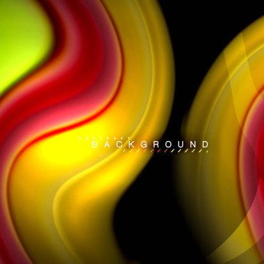 Sıvı karıştırma renkler dalga arka plan tasarlamak vektör. Renkli örgü dalgalar