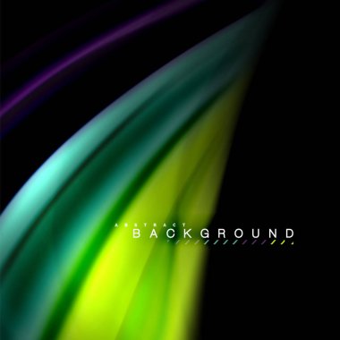 Sıvı karıştırma renkler dalga arka plan tasarlamak vektör. Renkli örgü dalgalar