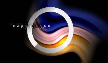 Gökkuşağı sıvı geometrik şekil dalga ve metalik renkler