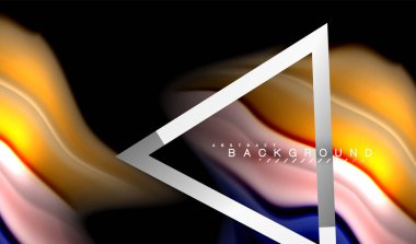 Gökkuşağı sıvı geometrik şekil dalga ve metalik renkler