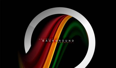 Gökkuşağı sıvı geometrik şekil dalga ve metalik renkler