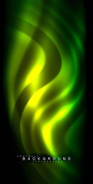 Neon parlayan dalga, sihirli enerji ve ışık arka plan