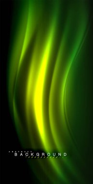 Neon parlayan dalga, sihirli enerji ve ışık arka plan