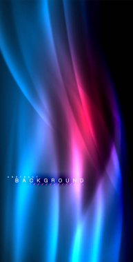 Neon parlayan dalga, sihirli enerji ve ışık arka plan