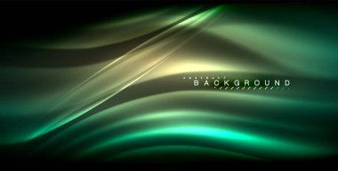 Neon parlayan dalga, sihirli enerji ve ışık arka plan