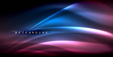 Neon parlayan dalga, sihirli enerji ve ışık arka plan