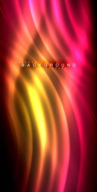 Neon parlayan dalga, sihirli enerji ve ışık arka plan