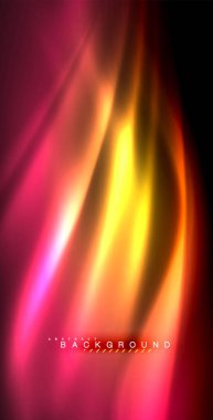 Neon parlayan dalga, sihirli enerji ve ışık arka plan