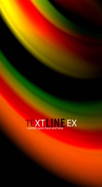 Dalga satırları sıvı gökkuşağı tarzı renk çizgili siyah arka plan üzerine soyut. Sunum, app duvar kağıdı, başlık sayfası veya poster için sanatsal illüstrasyon