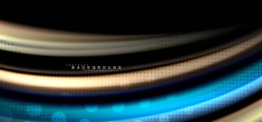 Siyah arka plan üzerinde renkli dalga satırları