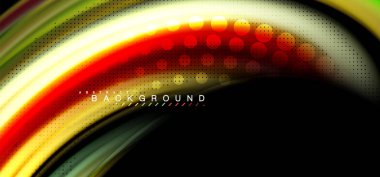 Siyah arka plan üzerinde renkli dalga satırları