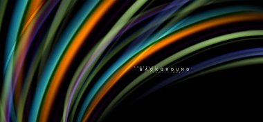 Siyah arka plan üzerinde renkli dalga satırları