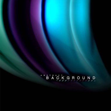 Sıvı karıştırma renkler dalga arka plan tasarlamak vektör. Renkli örgü dalgalar