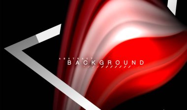 Gökkuşağı sıvı geometrik şekil dalga ve metalik renkler