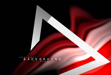 Gökkuşağı sıvı geometrik şekil dalga ve metalik renkler