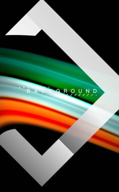 Gökkuşağı sıvı geometrik şekil dalga ve metalik renkler