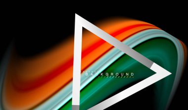 Gökkuşağı sıvı geometrik şekil dalga ve metalik renkler