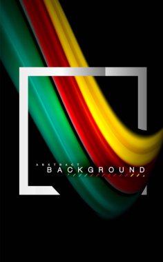 Gökkuşağı sıvı geometrik şekil dalga ve metalik renkler