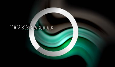 Gökkuşağı sıvı geometrik şekil dalga ve metalik renkler