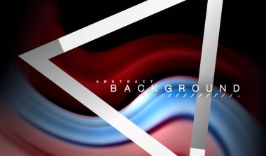 Gökkuşağı sıvı geometrik şekil dalga ve metalik renkler