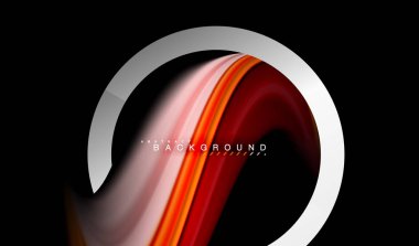 Gökkuşağı sıvı geometrik şekil dalga ve metalik renkler