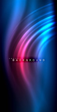 Neon parlayan dalga, sihirli enerji ve ışık arka plan