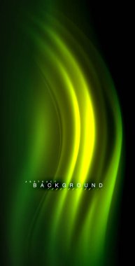 Neon parlayan dalga, sihirli enerji ve ışık arka plan