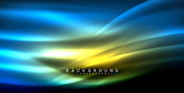 Neon parlayan dalga, sihirli enerji ve ışık arka plan