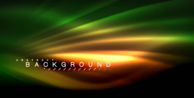 Neon parlayan dalga, sihirli enerji ve ışık arka plan