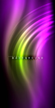 Neon parlayan dalga, sihirli enerji ve ışık arka plan