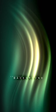 Neon parlayan dalga, sihirli enerji ve ışık arka plan