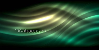 Neon parlayan dalga, sihirli enerji ve ışık arka plan