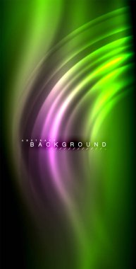 Neon parlayan dalga, sihirli enerji ve ışık arka plan