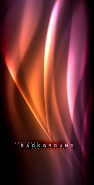 Neon parlayan dalga, sihirli enerji ve ışık arka plan