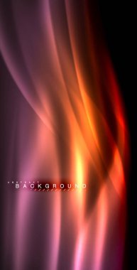 Neon parlayan dalga, sihirli enerji ve ışık arka plan