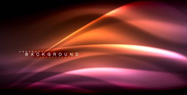 Neon parlayan dalga, sihirli enerji ve ışık arka plan