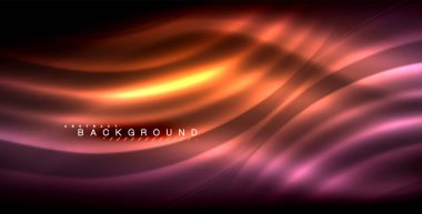 Neon parlayan dalga, sihirli enerji ve ışık arka plan