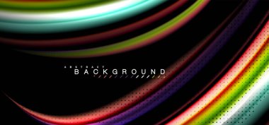 Siyah arka plan üzerinde renkli dalga satırları