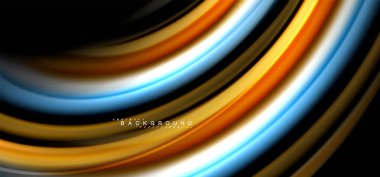 Siyah arka plan üzerinde renkli dalga satırları