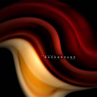 Sıvı karıştırma renkler dalga arka plan tasarlamak vektör. Renkli örgü dalgalar