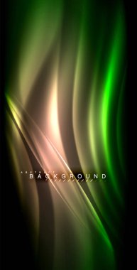 Neon parlayan dalga, sihirli enerji ve ışık arka plan