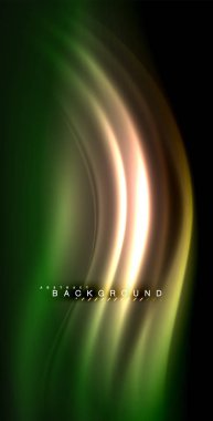 Neon parlayan dalga, sihirli enerji ve ışık arka plan