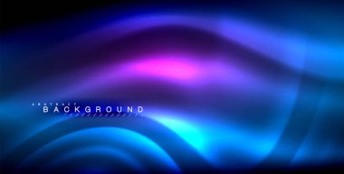 Neon parlayan dalga, sihirli enerji ve ışık arka plan