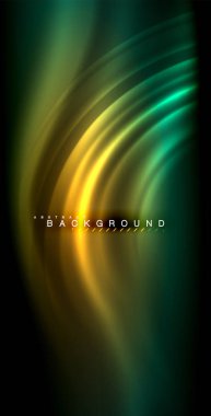 Neon parlayan dalga, sihirli enerji ve ışık arka plan