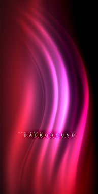 Neon parlayan dalga, sihirli enerji ve ışık arka plan