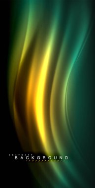 Neon parlayan dalga, sihirli enerji ve ışık arka plan