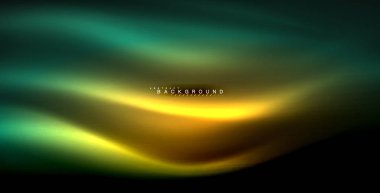 Neon parlayan dalga, sihirli enerji ve ışık arka plan